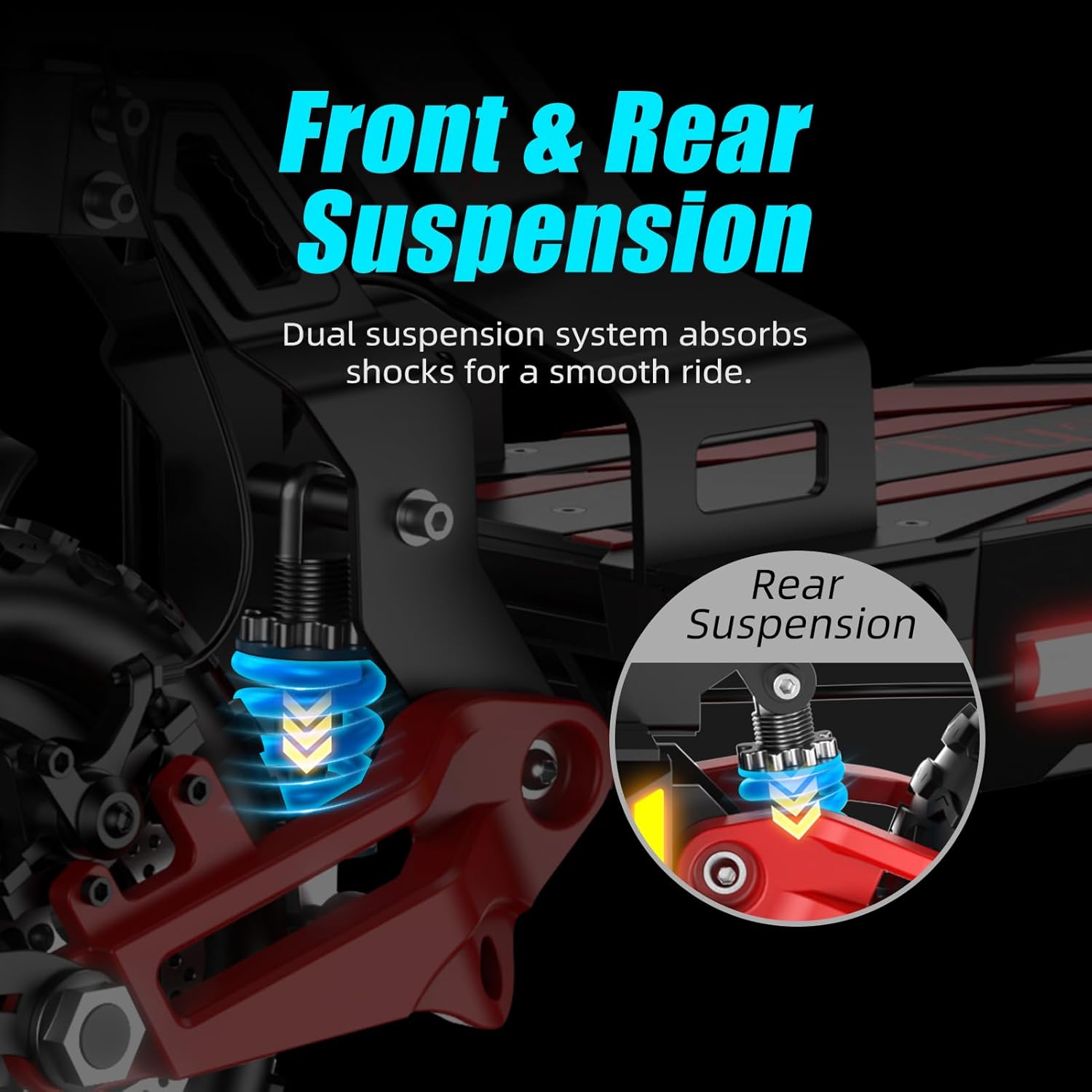 V2 5600W Dual Motor Electric Scooter for Adults, 48V26AH Lithium Battery, Up to 45MPH, 55 Miles Range, Dual Suspension, Dual Brakes, 3 Speed Modes, LCD Display – Off-Road Folding E Scooter