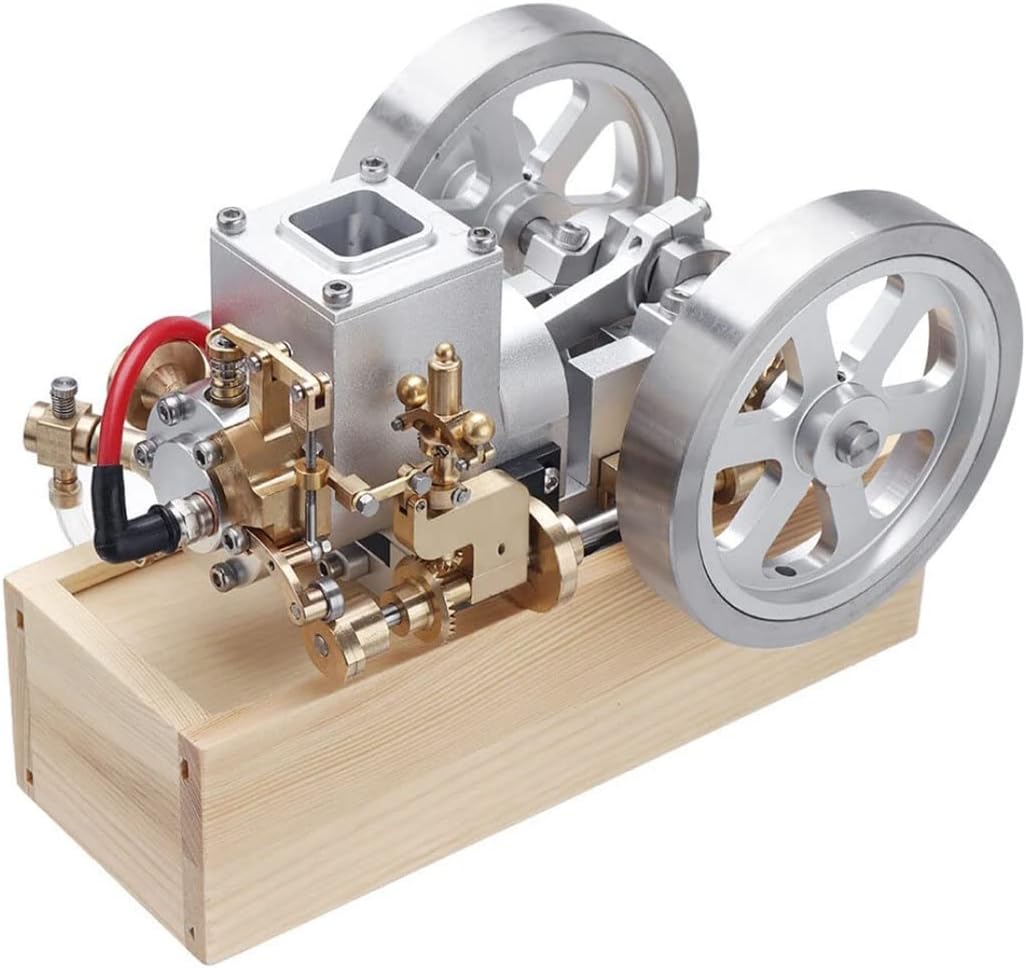 Kooteyybhyy Engine Model Kit, Hit and Miss Internal Combustion Model Metal Water Cooled Gasoline Engine Kits, Creative STEM Toy Engineering Construction Kit (Update)