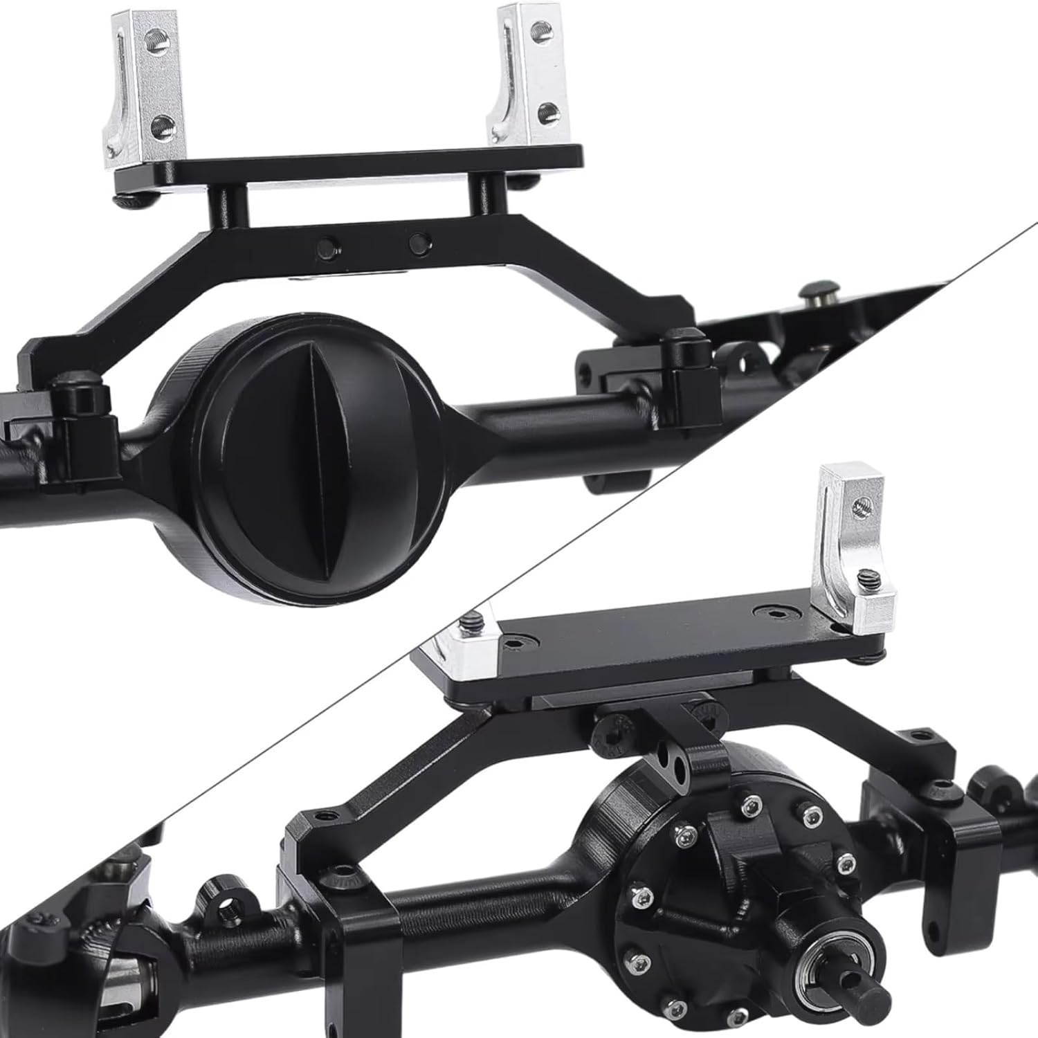 RC Car Accessories Compatible with Gelande for Yota 1/10 RC Crawler Car Parts Accessories CNC Aluminum Axle Front and Rear Straight Complete Axels