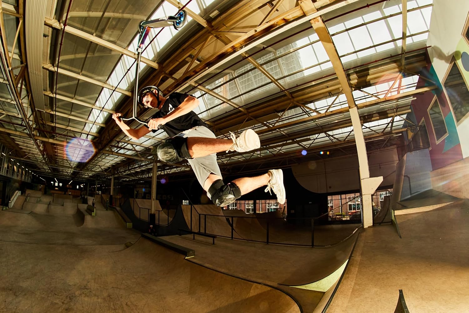 Chilli Pro Scooter - Rocky V2 Black Neochrome Extreme Intermediate Park Stunt Scooter, 110 mm Wheels, Aluminum T-bar, Spider IHC Compression, for Ages 6+