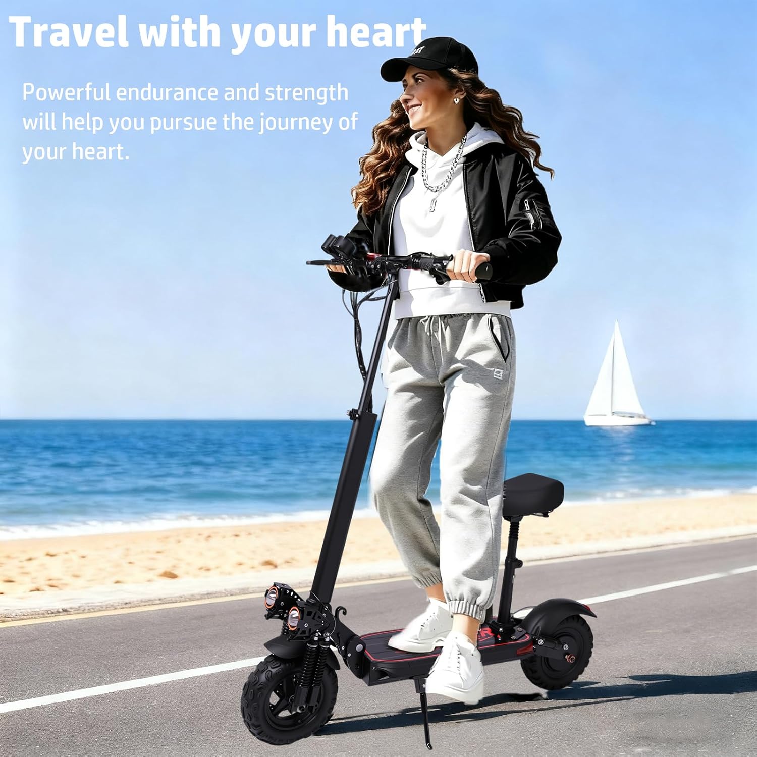 Off Road Electric Scooter Adults, 1200 Motor, 34MPH 48V 18AH Battery, 11