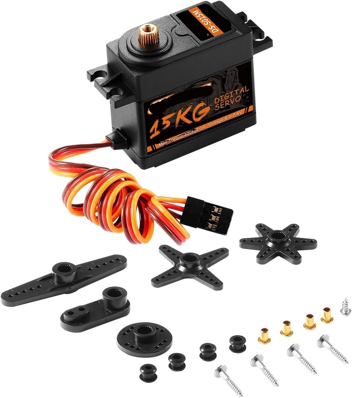 1/5/10/20PCS 15KG Digital Metal Gear Waterproof Servo Suitable for TRX4 Scx10 Yk4102 104001 Yk4082 1/8 1/10(20PCS 15KG)