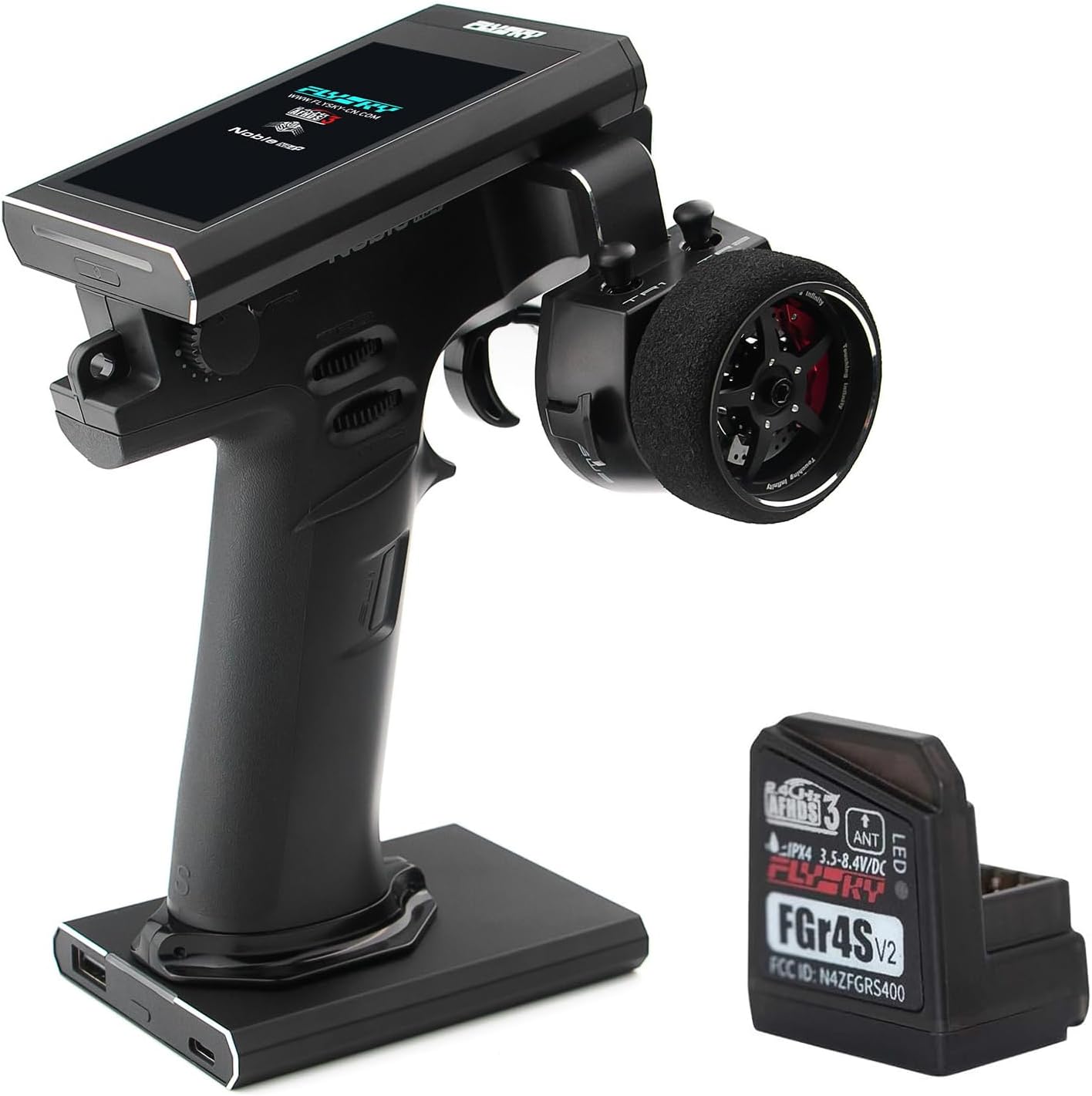 GoolRC Flysky Noble NB4+ 2.4GHz 8CH Radio Transmitter with FGr4S V2 Receiver, AFHDS 3 Protocol Remote Controller with Receiver for RC Car Boat