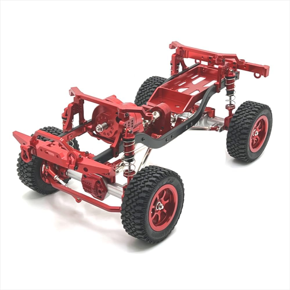 Metal Chassis Frame Compatible with MN1/12, MN128, MN86, MN86S, G500 Remote Control Car Models(Red)