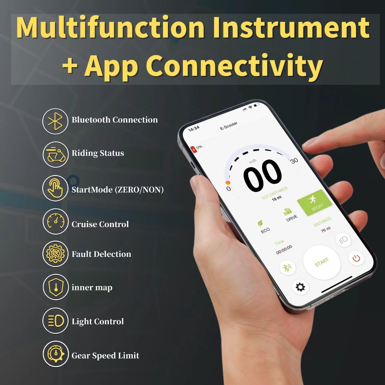 Front-Suspension Electric Scooter for Adults, 500W Motor, Top 19 MPH/20 Miles Maximum Range, 8.5-Inch Tires, Foldable Adult E-Scooter, Portable Electric Scooter, with App and Cruise Control