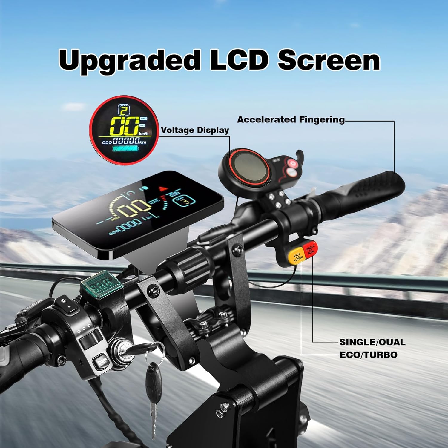 Electric Scooter for Adults, Top Speed 60MPH 60V 38Ah 8000W Power Dual Motor 65 Miles Range, 13