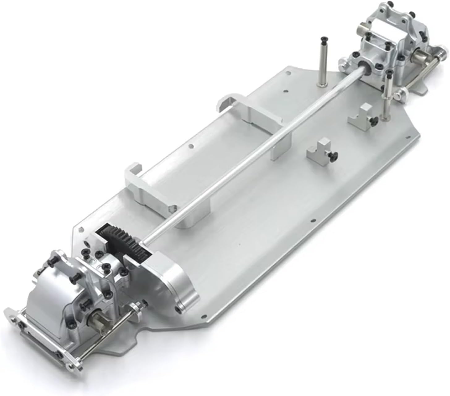 RC Models Spare Parts For WLtoys 124016 124017 124018 124019 1/12 Metal Upgrade Bottom Plate Gearbox Differential Center Drive Package RC Car Parts(Silver)