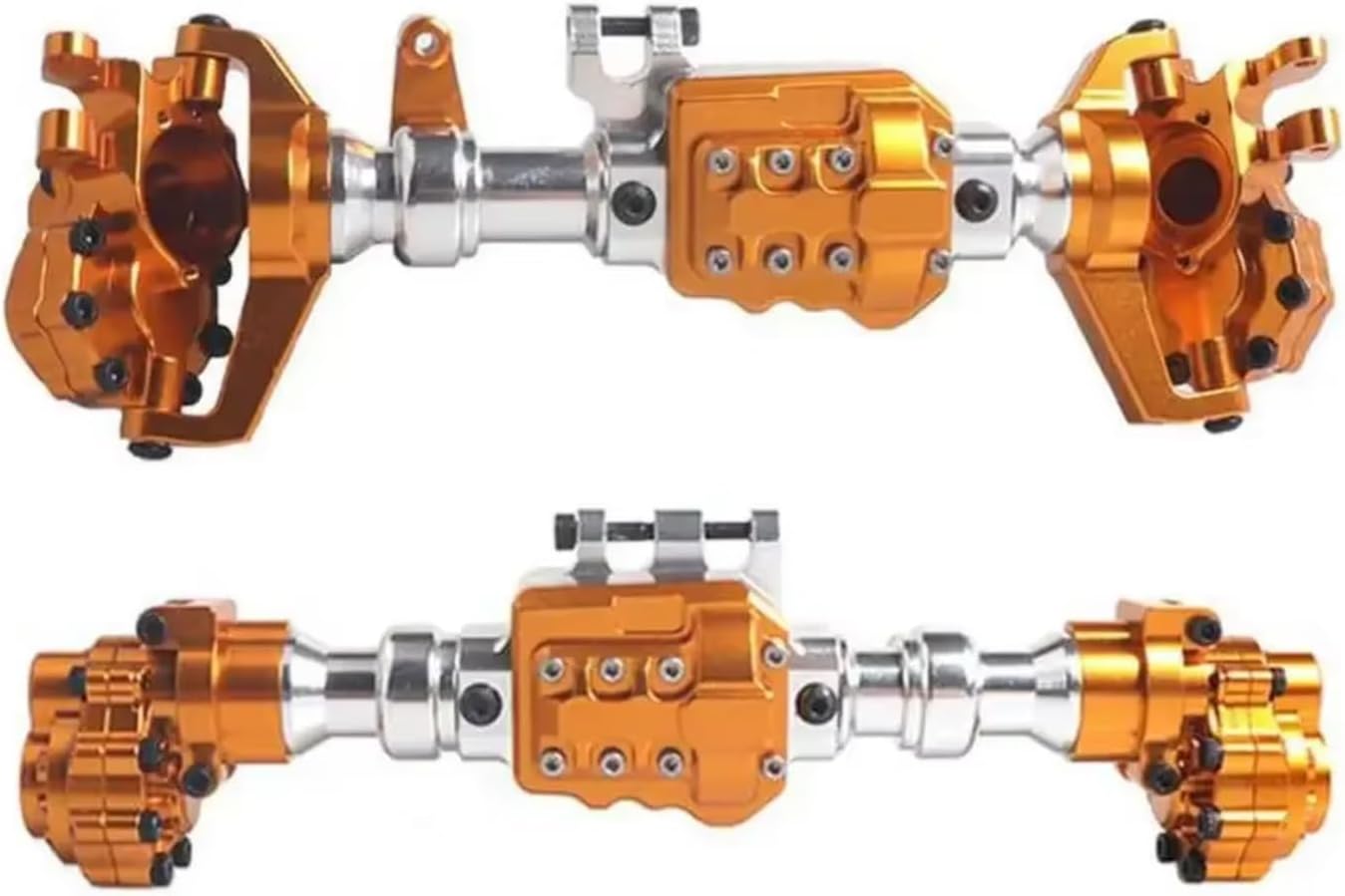 RC Car Parts Compatible with Trxs for TRX-4 for Defender for Bronco G500 1/10 RC Crawler Metal Upgrade Parts Aluminum Portal Axle Housing(Yellow)