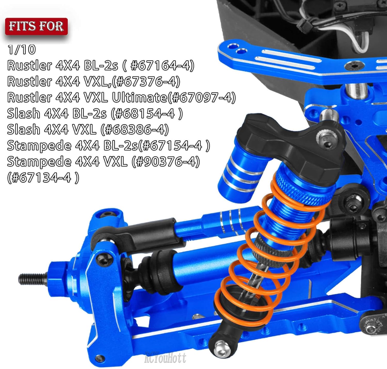 RC Upgrades Part for 1/10 Rustler/Slash/Stampede 4x4 4WD VXL,Arm/Shocks/gearbox/37T Diff Gear/Caster Block,Steering Blocks/Stub Axle Carriers/Drive Shaft/Shock Tower/Links,Navy Blue