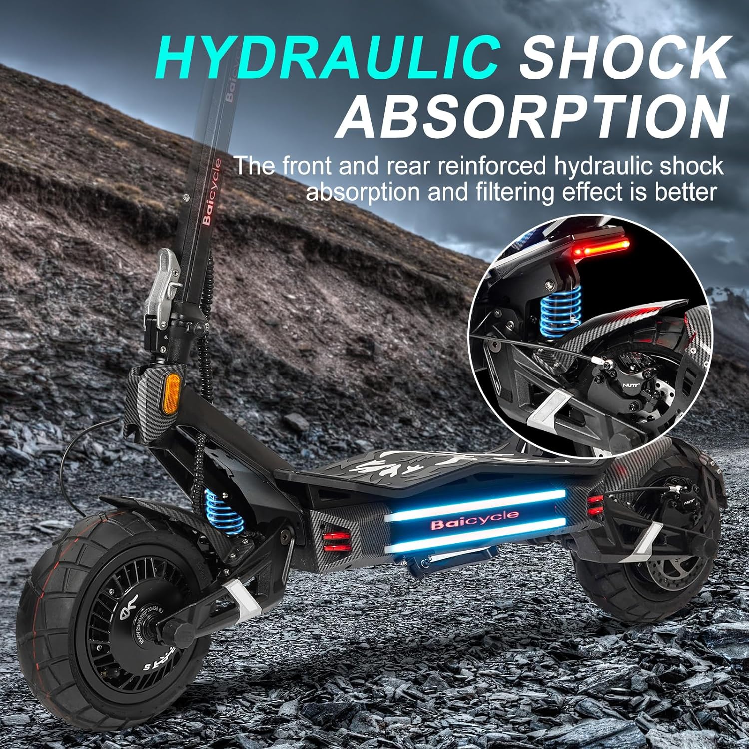 Electric Scooter Adults 1600/6000W Motor 50 Miles Long Range & 40/45/50 MPH Top Speed 10