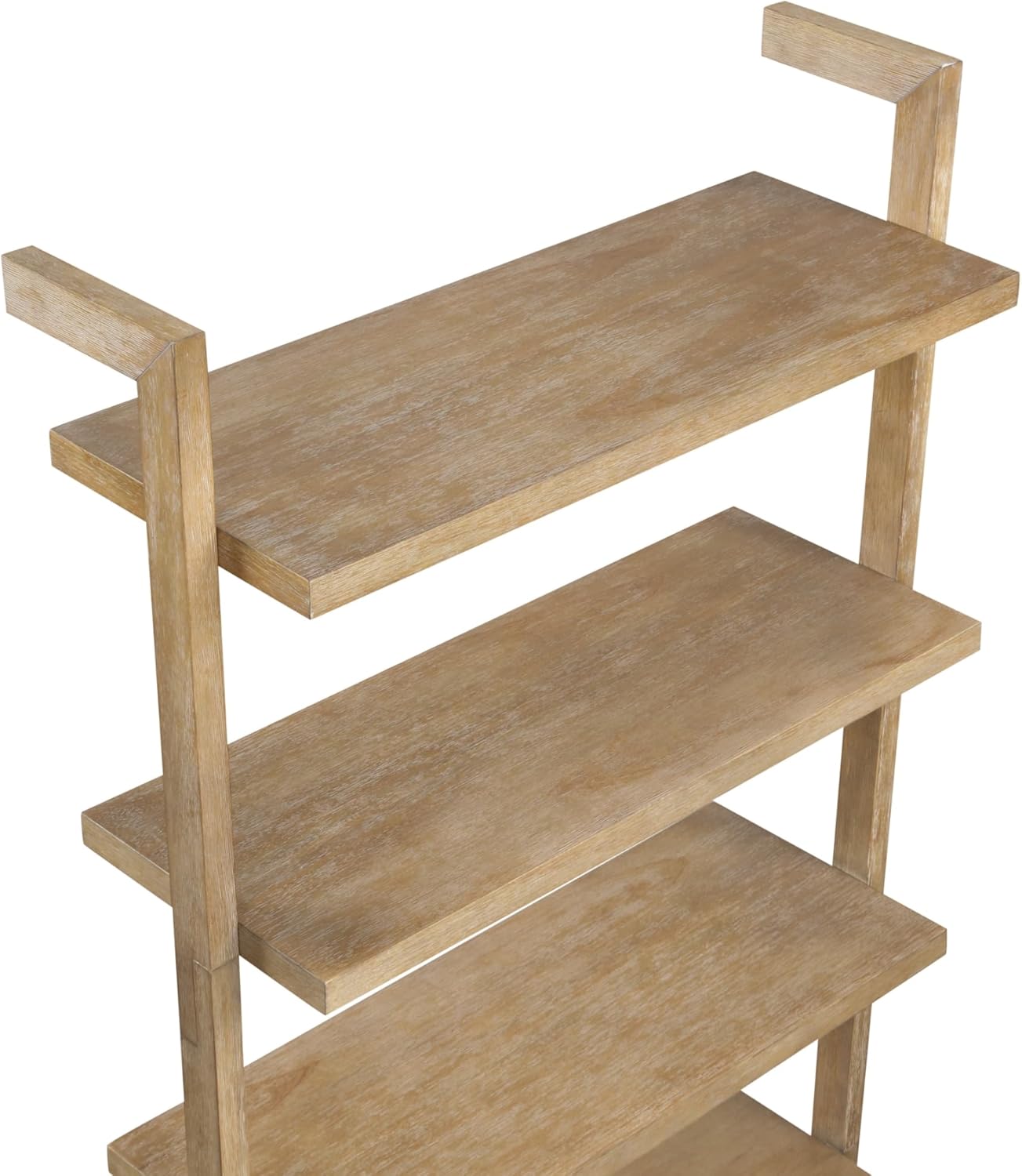 Nathan James Beacon 5 Tier Bookshelf, Wall Mounted Bookcase, Solid Wood Bookshelf in Wire Brushed Finish, Boho Rustic Bookcase, Set of 3