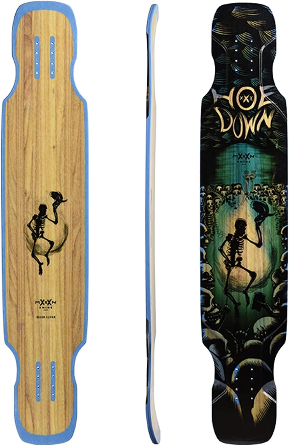 Longboard Skateboard, Freestyle Cruiser, Waterproof and Wood Construction, Cruise Skateboard and Longboard Decks, Lightweight Build (Hoedown Soft Flex Complete Deck + Wheels)
