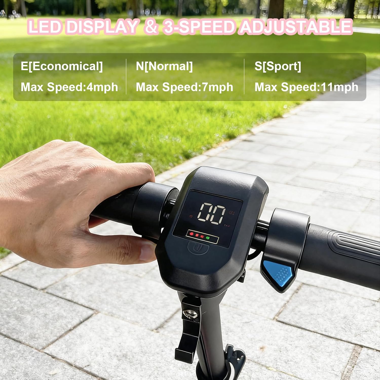 Electric Scooter for Kids Ages 6-12, 150W Motor, 4/7/11 Mph, 60 mins Ride Time, Adjustable Speed, LED Display, Colorful Lights, Electronic Brake, Foldable Kids Electric Scooter