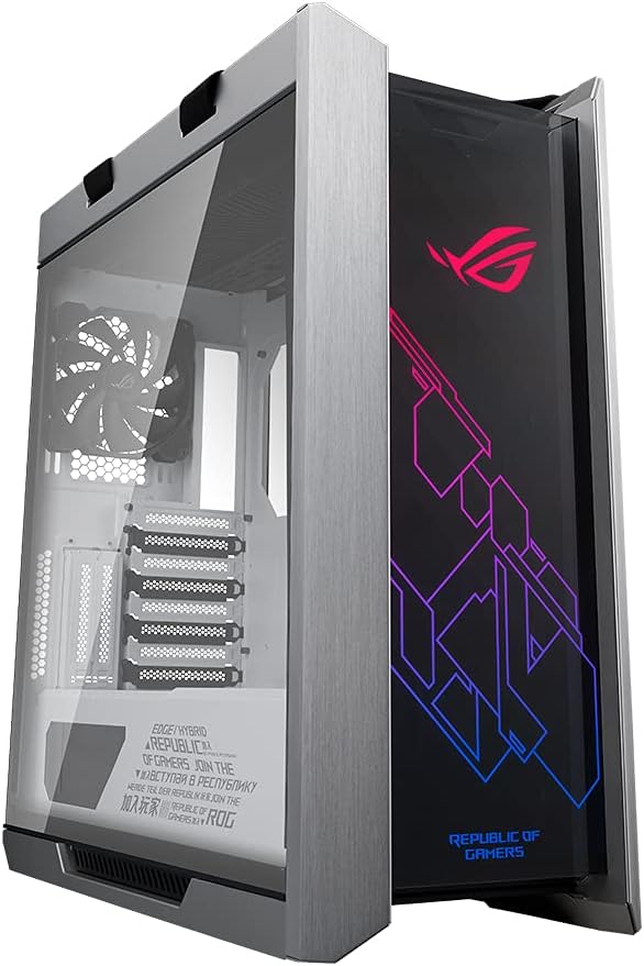 ASUS ROG Strix Helios GX601 White Edition RGB Mid-Tower Computer Case for ATX/EATX Motherboards with Tempered Glass, Aluminum Frame, GPU Braces, 420mm Radiator Support and Aura Sync