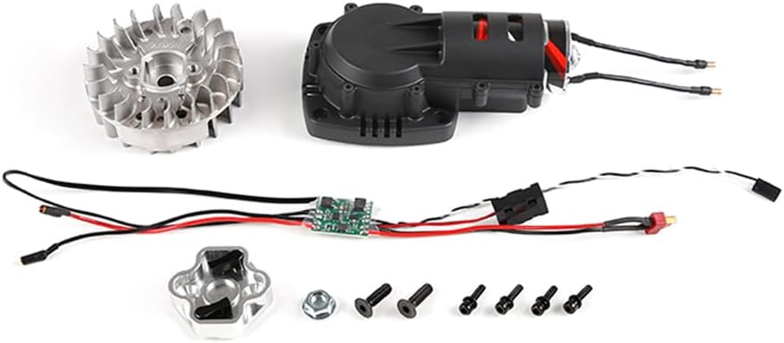 FLMLF Rc Car Second Generation One Key Electric Starter + Flywheel Kit Fit 23CC-45CC Engine for 1/5 Hpi Rofun Km Rovan Baja Losi 5ive-T FG Redcat Parts