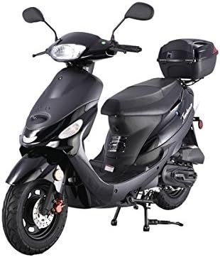 HHH 49cc/ 50cc Scooter Gas Fully Automatic Street Scooter Moped Vino 50 with Matching Trunk 50cc Moped for Adult (Black)