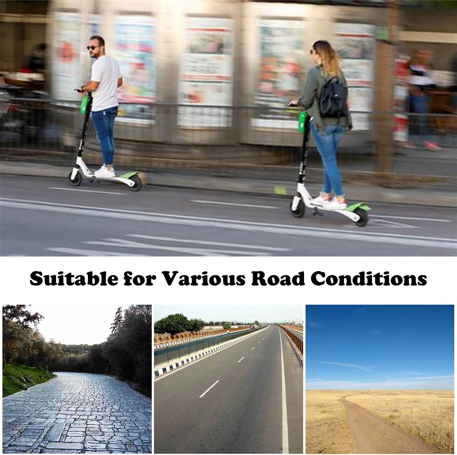 Scooter Tubeless Tire, Explosion Proof Tire, Polyurethane Rubber Tire, Solid Tire Replacement for Electric Scooter 14x2.125