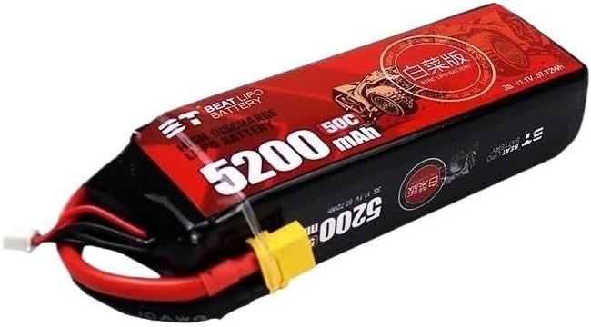 for 5200mAh 3S 11.1V 50C T/XT60 LiPo Battery for RC Quadcopter Helicopter for FPV Racing Drone 3s Rechargeable(5200mah XT60 Plug)