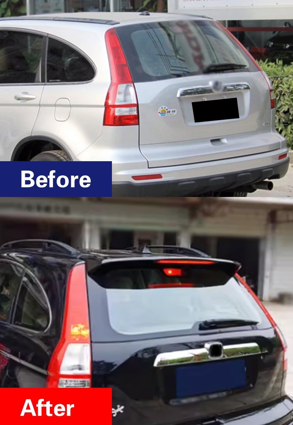 Auto Accessories for Honda CR-V 2007-2011 Car Wing Spoiler Trunk Lip (Color Crystal Black with Light Version) ABS 1PCS