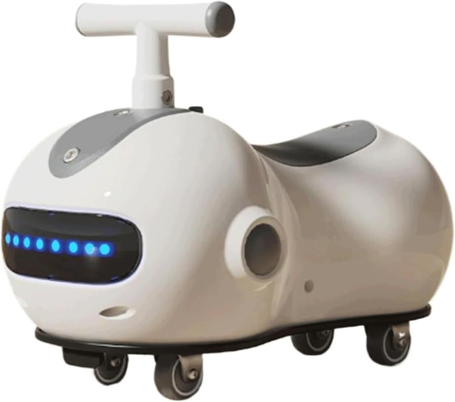 Bicycles Swing Car Ride On Toy Peanut Shape Wiggle Car Music Lights Anti-Rollover, for Indoor and Outdoor Play Bike(Grey)