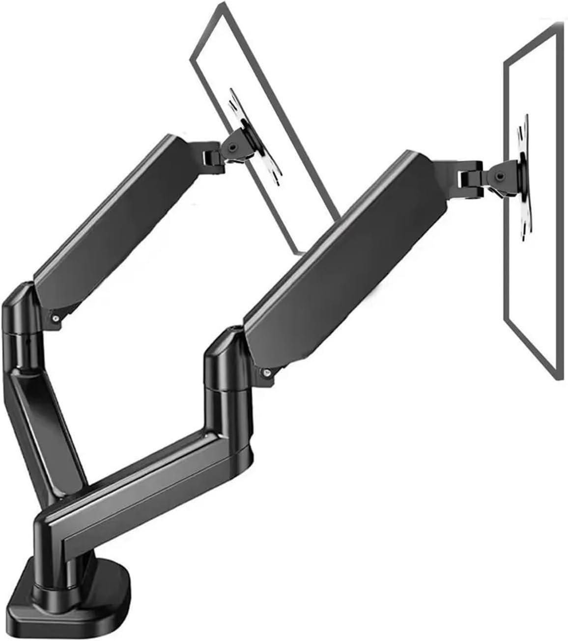 Single/Dual Monitor Stand, Accommodates Screens up to 32 inches, Supports up to 22 pounds per arm, Adjustable Dual Monitor Stand(Black Dual)