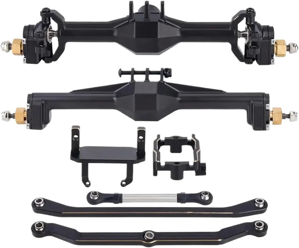 AMK 216.4g Brass Axle Extended 20mm Portal Axle with Dual Servo Mount Options Compatible with 1/18 RC Crawler Car Axle