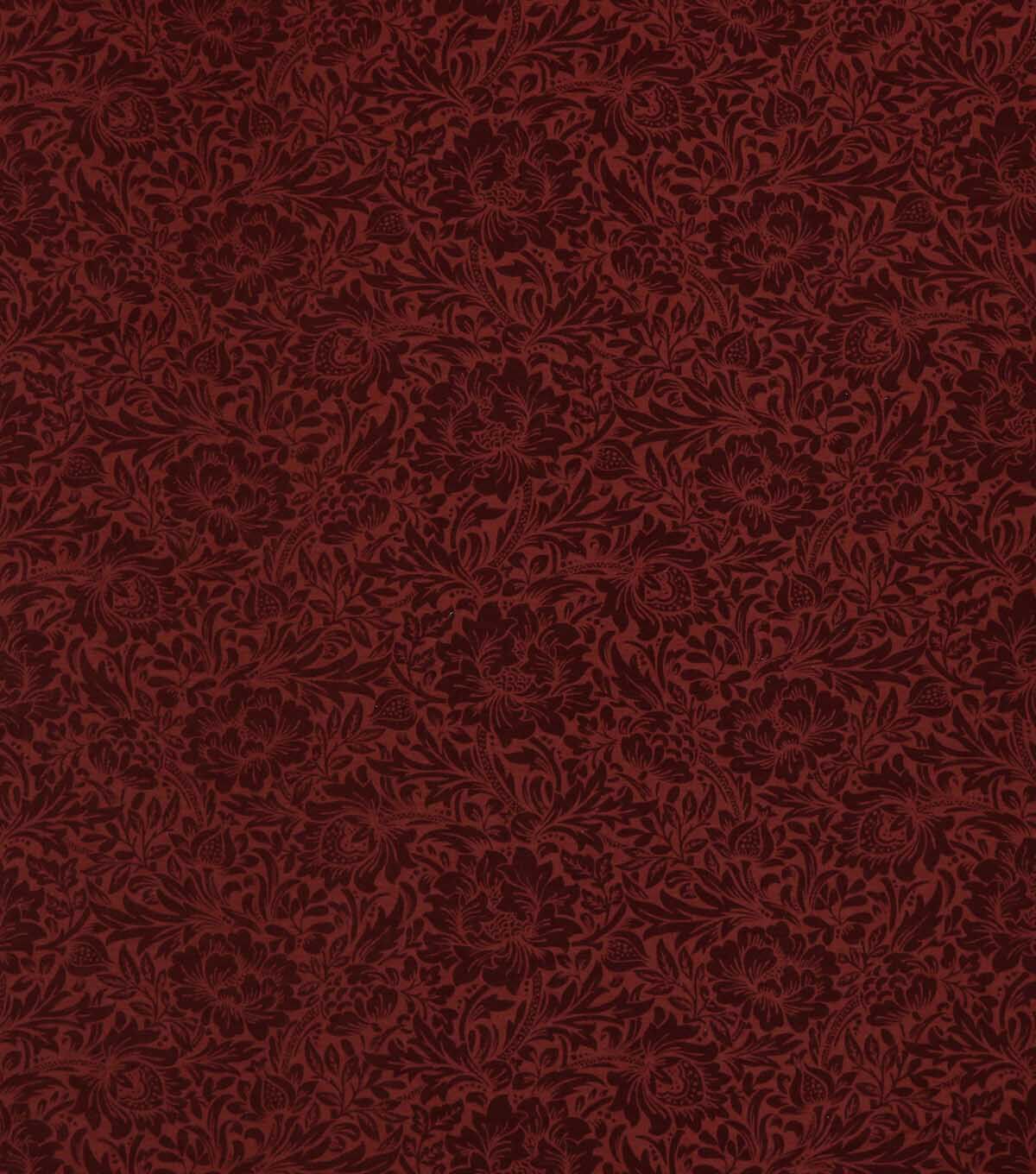 108 Red Floral Print Wide Flannel Fabric