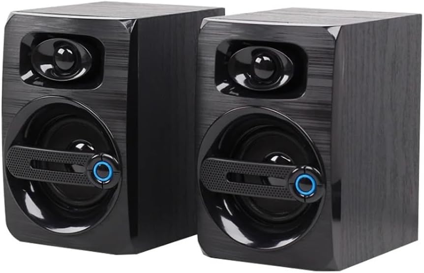Portable Mini Wooden 2.0 Multimedia Computer Speaker Wired Stereo Music Player PC Subwoofer(D)