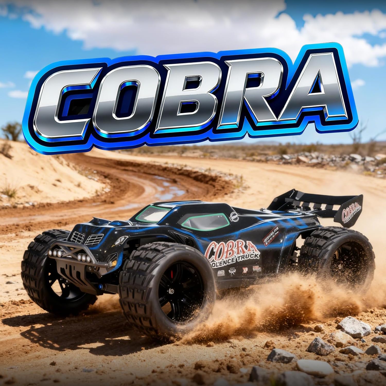 1/8 High Speed RC Cars for Adults, 4WD Off-Road Electric Truggy with 3S 5000mAh LiPo Battery & 3660 Brushless Motor, RTR RC Truck Hobby with LED Lights for All Terrain