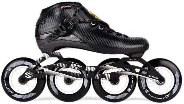 Inline Speed Skating, Professional Carbon Fiber 4-Wheels Single-Row Speed Inline Skates for Competition,High Performance Racing Skatesfor Men and Women