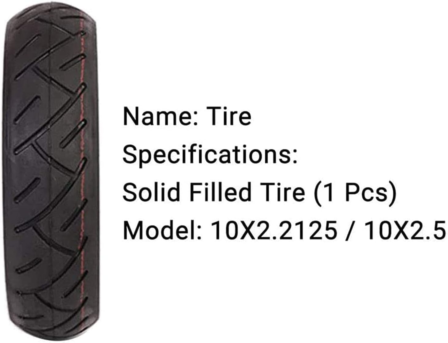 10 Inch Folding Electric Scooter Tires, 10x2.5 Nero, Explosion Proof Solid, Maintenance-Free, Puncture Resistant