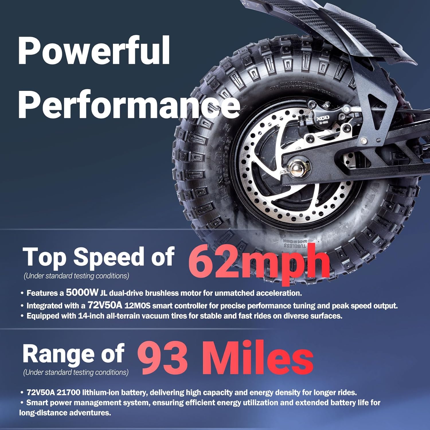 72V Adult Electric Motorcycle,10,000W Dual-Drive High-Speed JL Motor,50A Long-Range Lithium Battery,62 MPH Top Speed,93-Mile Range