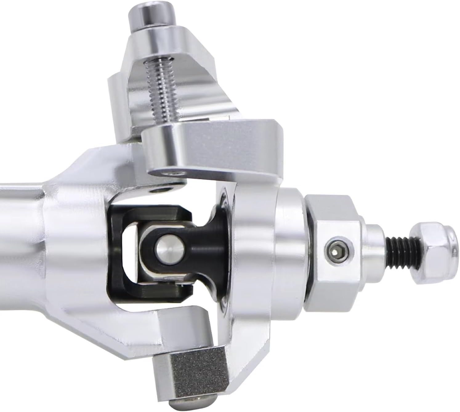 Compatible with Vanquish H10 1/10 RC Crawler Car Upgrade Parts CNC Aluminum Front Rear Straight Complete Axle Set RC Front and Rear Axle(Silver,1Set)