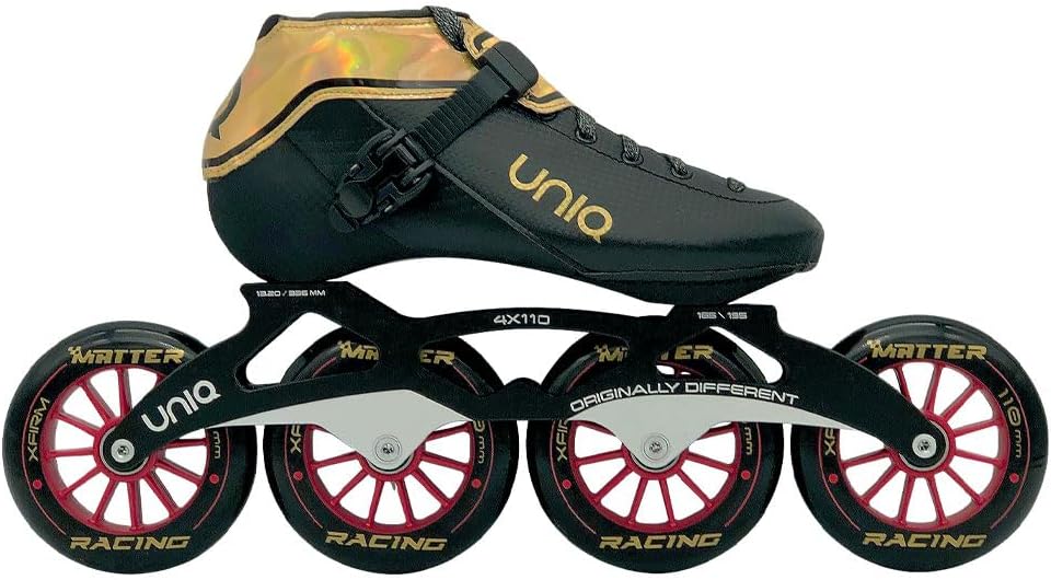 Uniq Q8 Inline Speed Skates - Microfiber Aluminum - for Speed or Serious Fitness Skaters