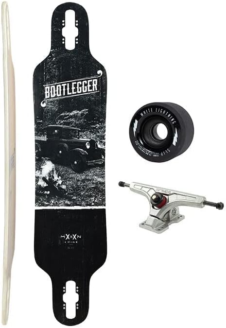 Longboard Skateboard, Freestyle Cruiser, Waterproof and Wood Construction, Cruise Skateboard and Longboard Decks, Lightweight Build (Bootlegger Complete Deck + Wheels)