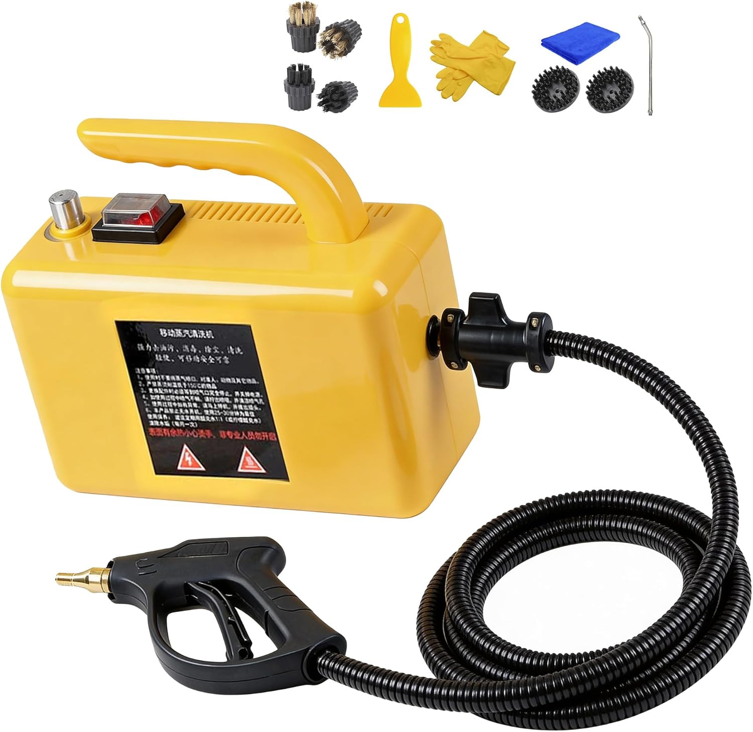 ZHDANB 2600W steam Cleaner Machine, steam Cleaner for Home, Adjustable steam, 20s Quick Heat-Up, Includes 6 Brush Heads, steam Cleaner for Bathroom, for Kitchen,Car,Grout HandleControl-110V