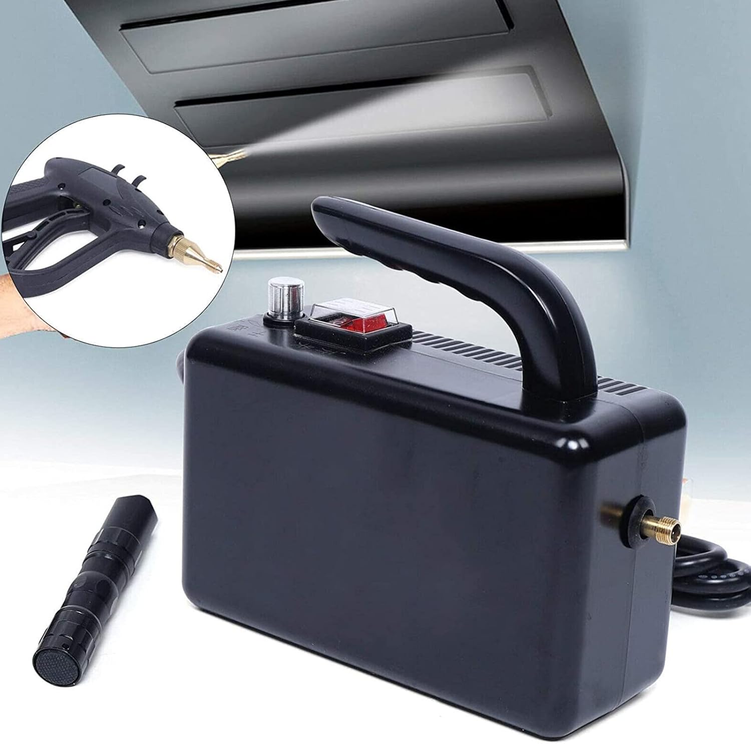 XYEJL High Pressure Steam Cleaner Machine,110V 1700W Steamer Household Clean 100 °C High Temperature Cleaning Machine 360 ° All-Round Cleaning, Powerful Steam Tool,Black