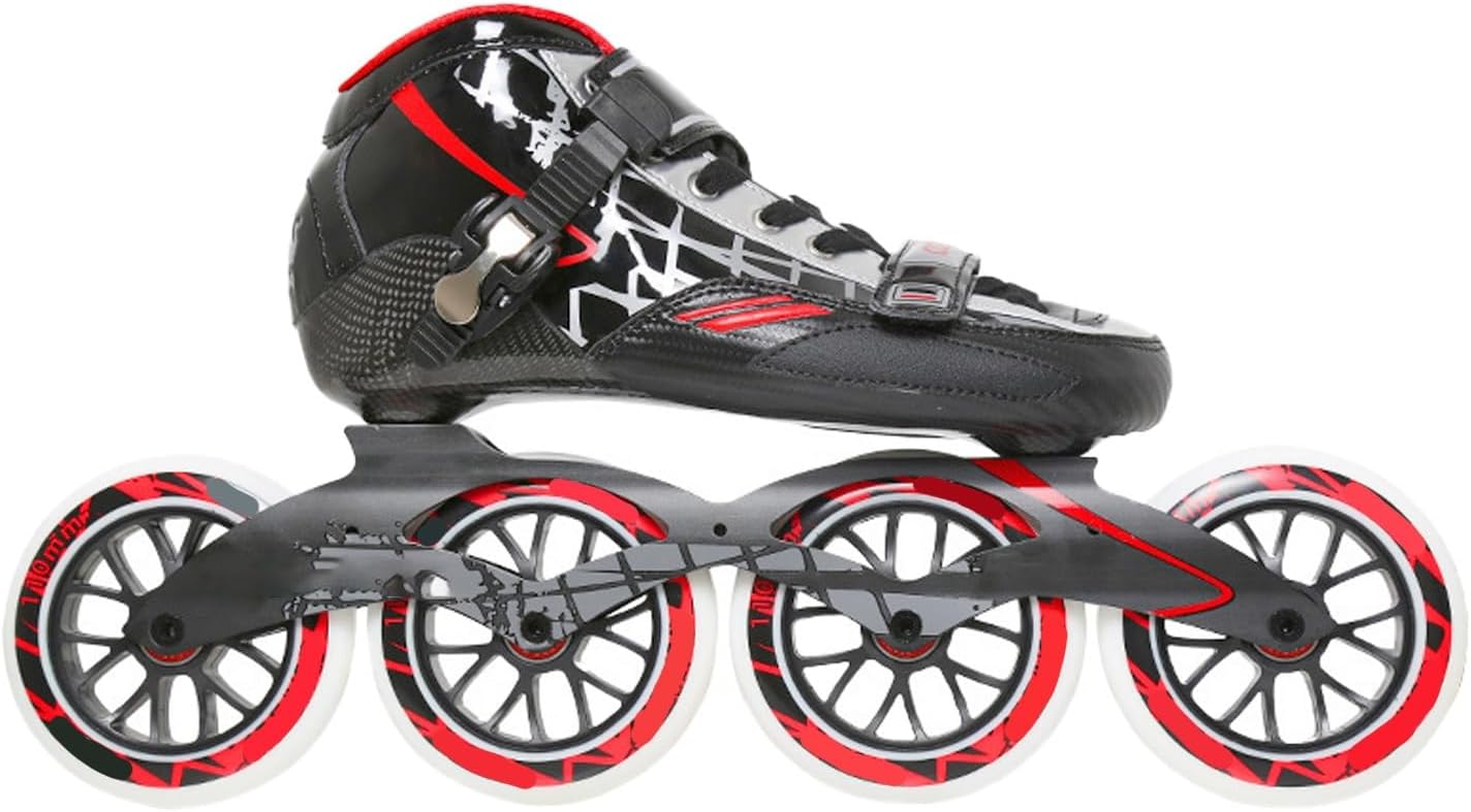 Inline Speed Skates for Men Women, Heat Moldable Professional Carbon Fibre Inline Skates Adult with High Precision ABEC-9 Bearings High Performance Fitness Racing Skates, Unisex
