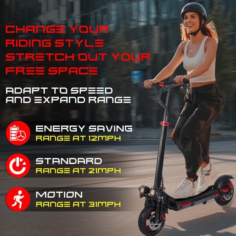 Electric Scooter 900W to 1600W Motor 48V18ah Battery Folding Electric Scooter for Adults 11 Inch Tires Top Speed 30 to 34 MPH Long Range Up to 37 Miles Perfect for Commuting and Leisure