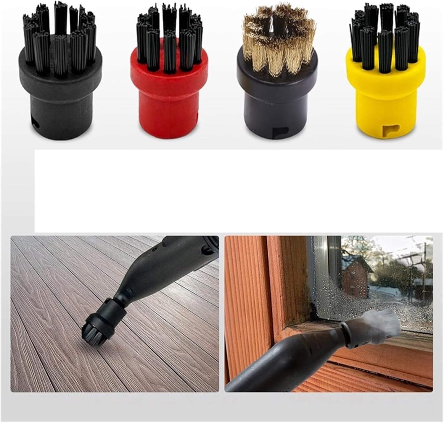 Treayes A07R SC1 SC2 SC3 SC4 SC5 Steam Cleaner Tools Replacement Round Brushes Nozzle Microfibre Cloths Set