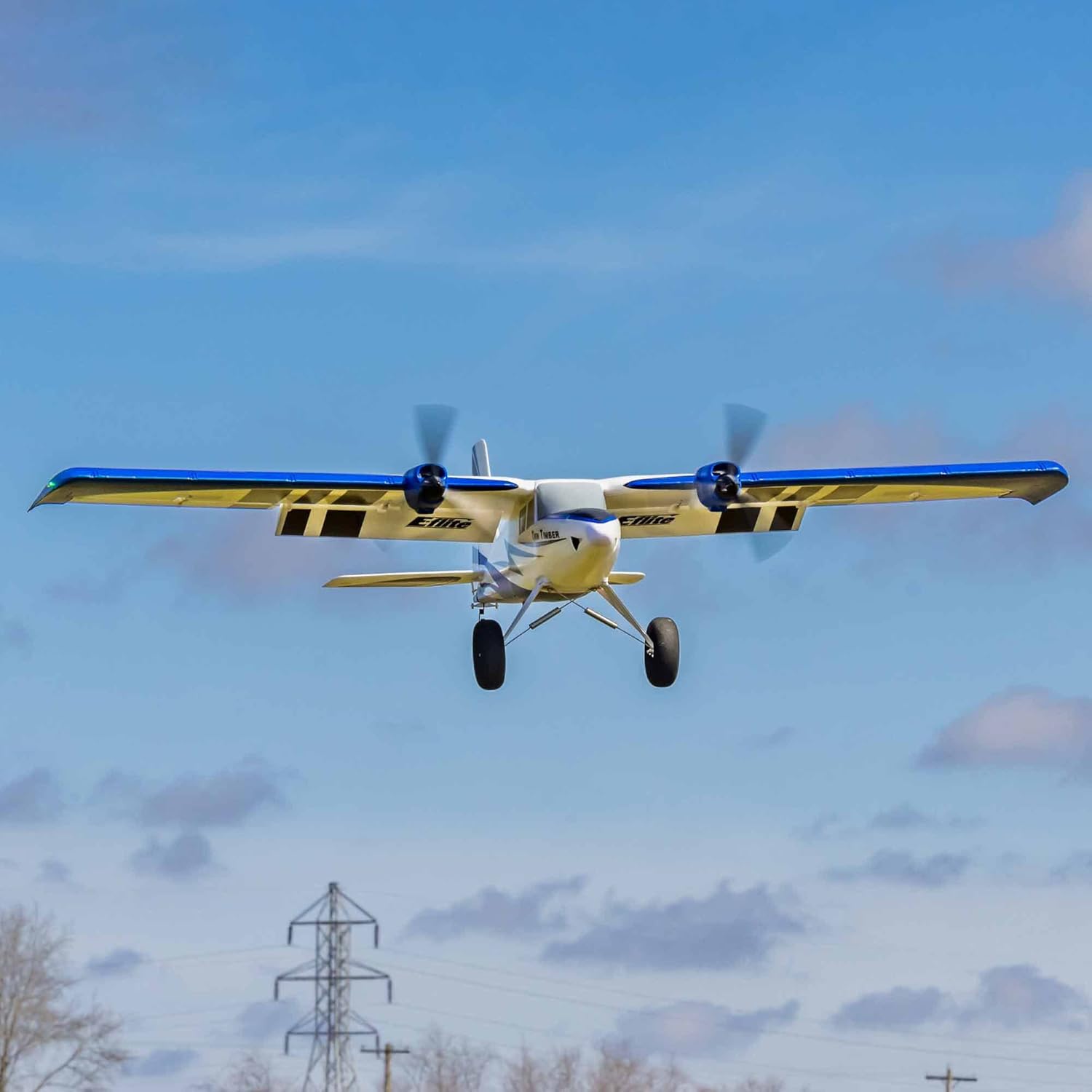 E-flite RC Airplane Twin Timber 1.6m BNF Basic Transmitter Battery and Charger Not Included with AS3X and Safe Select EFL23850 Airplanes B&F Electric