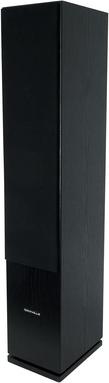 Rockville RockTower 68B 6.5-in Black 3-Way 500-Watt Peak / 125-Watt RMS Home Audio Tower Speakers with Dual Woofers
