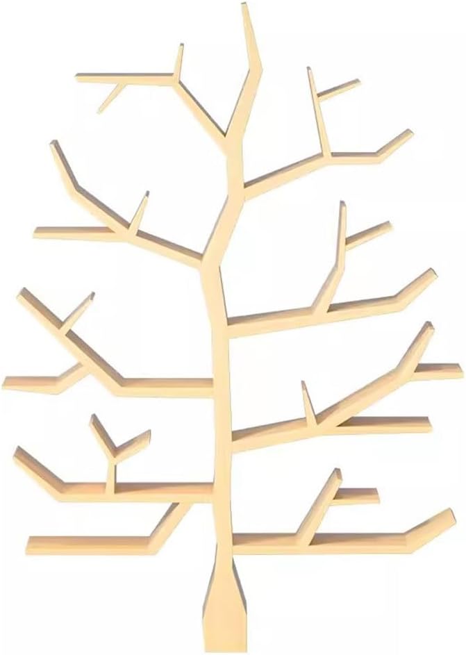 HEAIQI Book Shelf Open Bookcase Creative Solid Wood Art Tree-Shaped Bookshelf Office Living Room Corner Wall Shelf Floor Bookcase for Living Room, Home Office, Bedroom