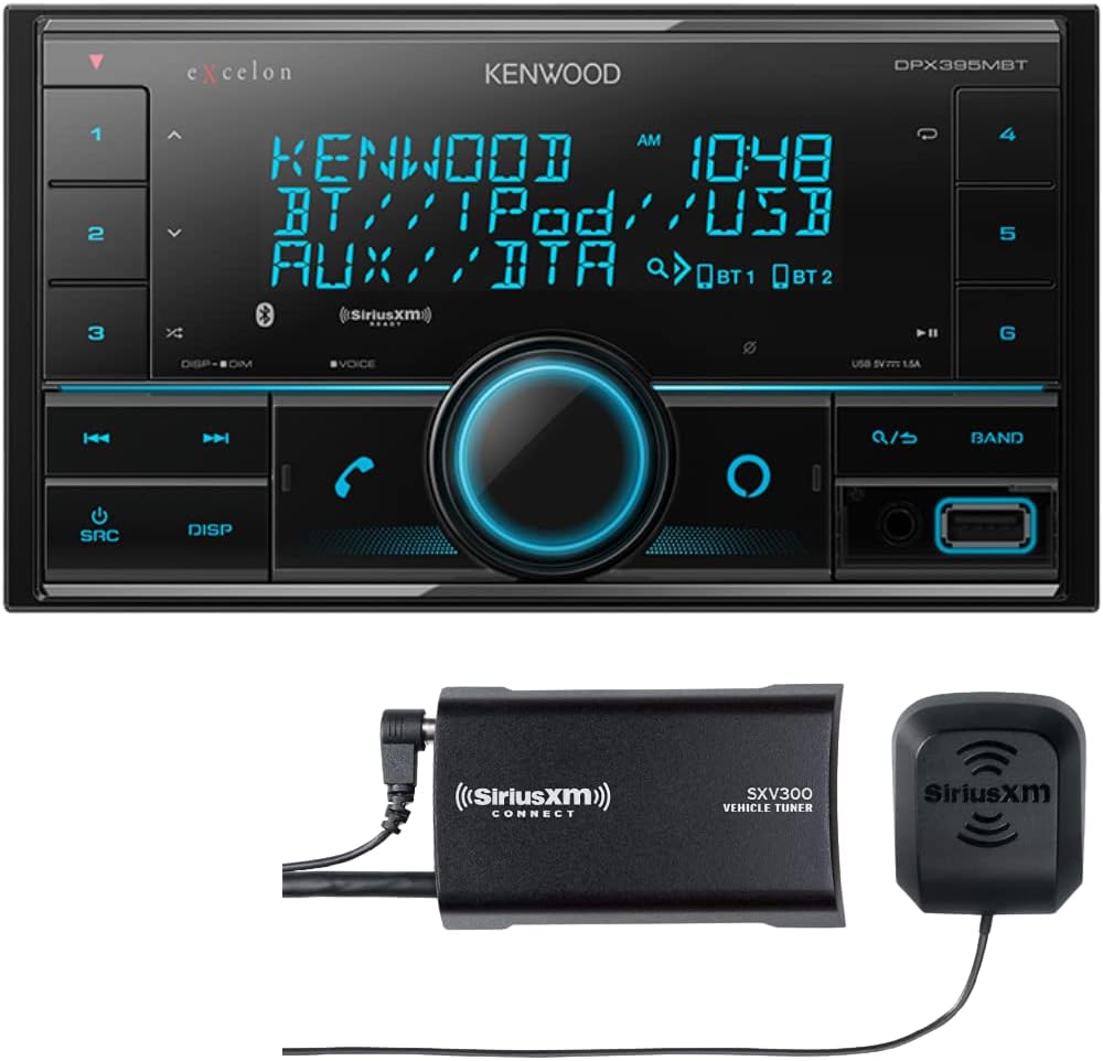 KENWOOD DPX395MBT Double DIN in-Dash Digital Media Receiver with Bluetooth (Does not Play CDs)