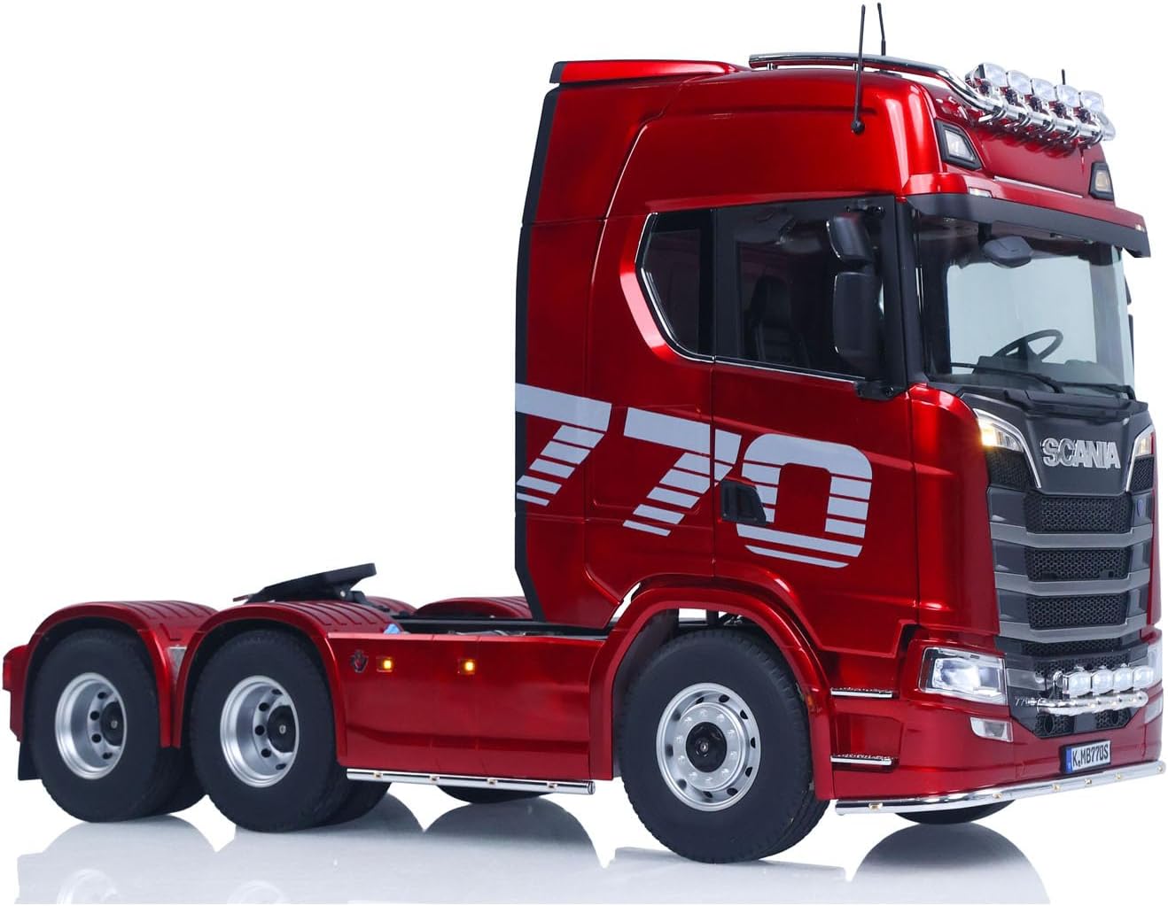 KABOLITE 1/14 6x6 770S 100 RC Tractor Truck Lorry Car 2Speed Gearbox Differential Lock RTR Model for Adult(Red), Fit with Semi Trailer Flatbed 1502 TH16848, 1/14 2Axle Trailer TH01024