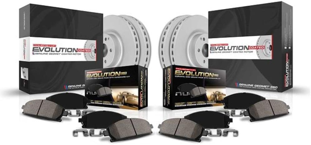 Power Stop CRK8453,Z17 Front and Rear Coated Rotor Kit-Coated Brake Rotors, Ceramic Brake Pads For GS200t, GS300, GS350, GS450h, RC200t, RC300, RC350 [Model Specific]