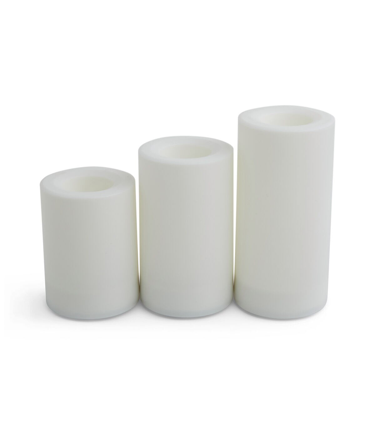 Flameless White LED Indoor Outdoor Trio Pillar Candles with Timer