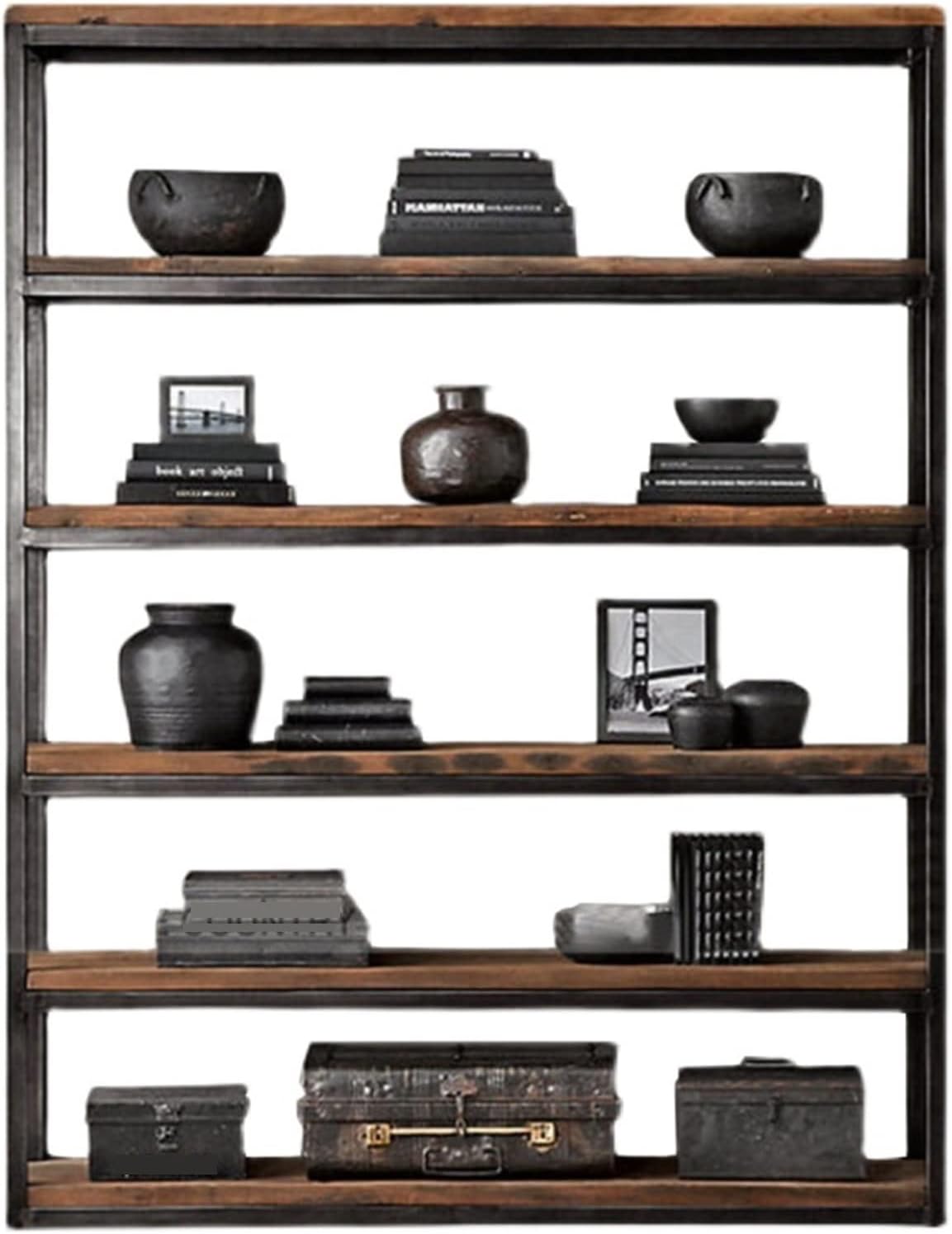 Bookcase Retro Display Storage Rack, Floor Display Shelf Multi-Layer Shelf TMP1105 (Color : 150x30x163cm 5layer)