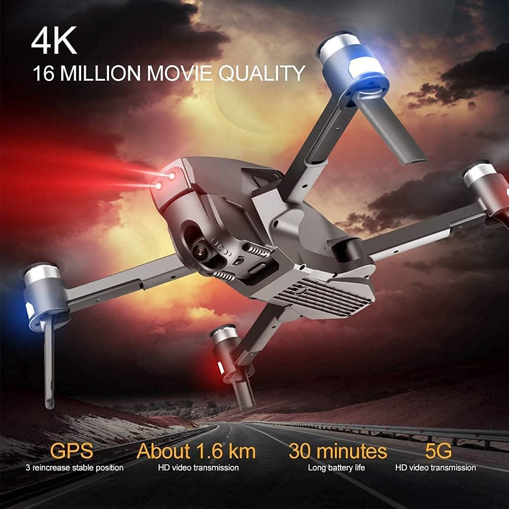 RC Drones Quadcopter Head with Shock Absorber GPS Drone with 4K Camera for Adults 28Mins Flight Time Brushless Motor 120° Wide Angle 90 Adjustable Foldable Drone
