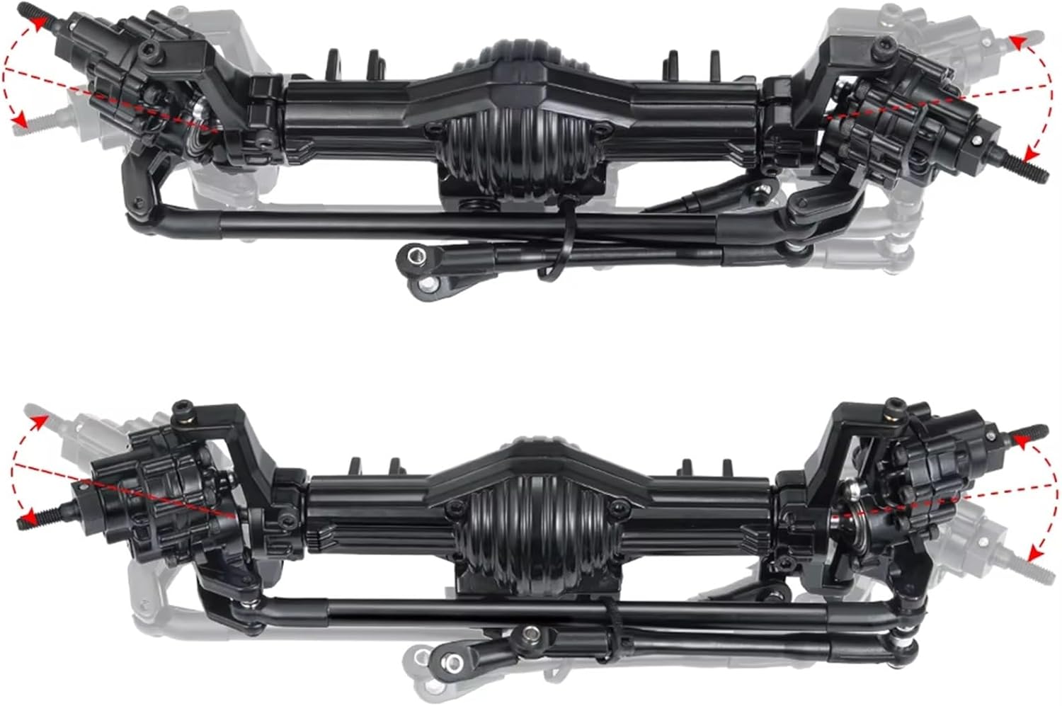 RC Car Parts Compatible with Axial for SCX10 II 90028 1/10 RC for Rock Crawler Metal Axle Upgrade Parts RC Car Front Rear Straight Axle(Rear and Front)